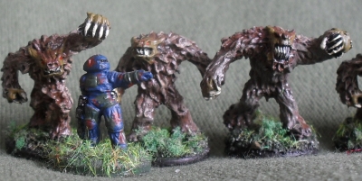 Twanax Horde from Blue Moon manufacturing and UNSC Marine from Ground Zero games