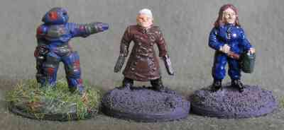 Rebel Minis Gun Cleric and GZG Civilian Tech with GZG UNSC Marine