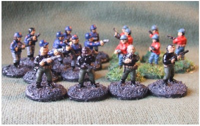 Security Guards, Cops and Corporate Security - figures by Ground Zero Games.
