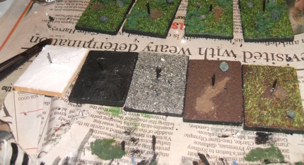 Bases with sand finish