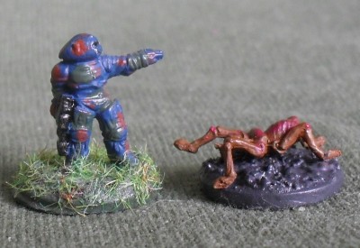 UNSC Marine from GZG and Death Strider from Rebel Miniatures