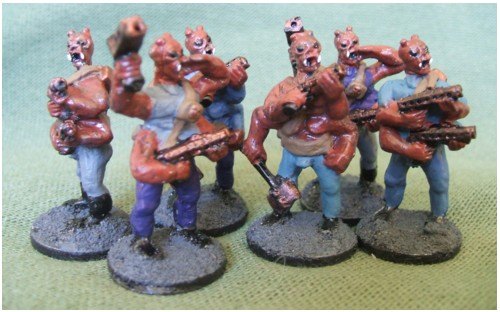 Sydite Raider crew - Peter Pig Large Green Martians from War in the Age of Magic range.