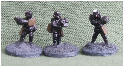 The Company Marines have three basic poses.