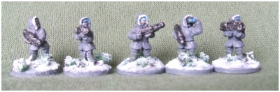 Five poses, eight figures in a pack, Scandinavian Federation Troopers from GZG.